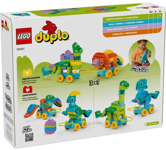 Alt view image 3 of 7 - LEGO 10451 DUPLO Town 3-in-1 Dinosaurs on Wheels