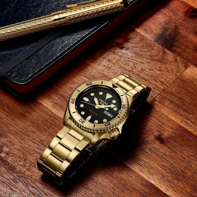 Alt view image 2 of 4 - Seiko SRPK18 5 Sports U.S. Special Creation Automatic Watch - Gold Finish/Black