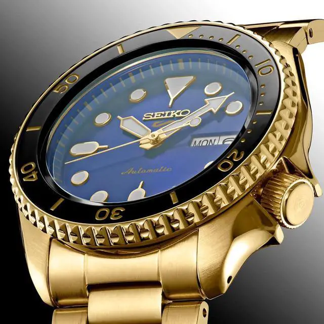 Alt view image 2 of 4 - Seiko SRPK20 5 Sports U.S. Special Creation Automatic Watch - Gold Finish/Blue