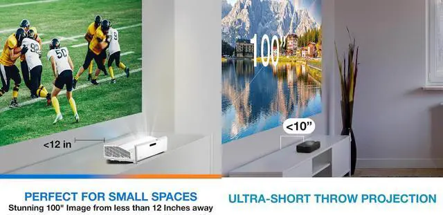 Alt view image 4 of 7 - Optoma GT4000UHD Ultra-Short Throw 4K UHD Home Cinema Laser Projector