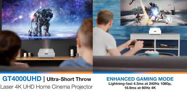 Alt view image 5 of 7 - Optoma GT4000UHD Ultra-Short Throw 4K UHD Home Cinema Laser Projector