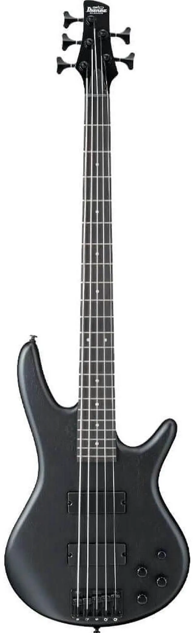 Main image of Ibanez SR Gio 5-String Electric Bass Guitar Weathered Black, Maple Neck, Phat II EQ, Jatoba Fretboard, B15 Bridge