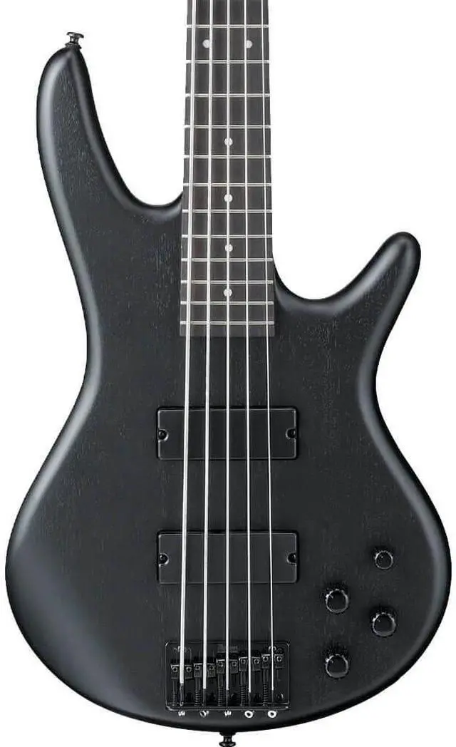 Alt view image 3 of 3 - Ibanez SR Gio 5-String Electric Bass Guitar Weathered Black, Maple Neck, Phat II EQ, Jatoba Fretboard, B15 Bridge