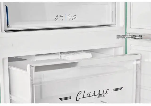Alt view image 6 of 7 - UNIQUE UNQ455LTAC 17 Cu. Ft. Ocean Mist Turqoise Classic Retro Counter-Depth Bottom Freezer Refrigerator