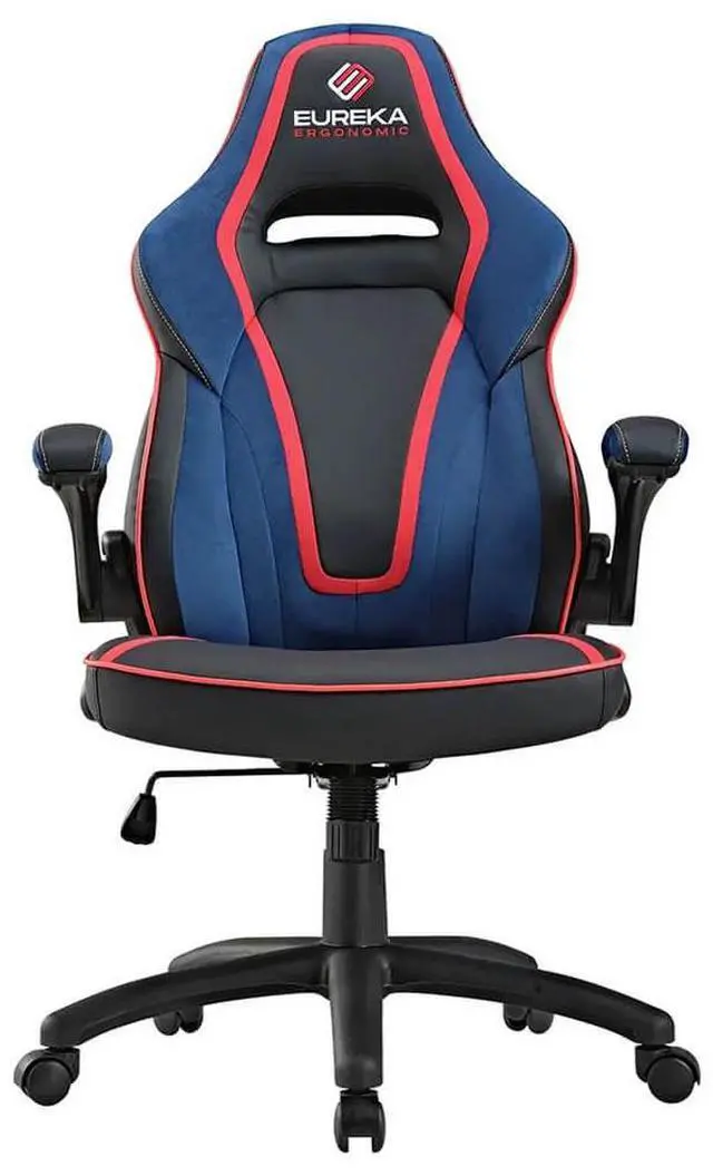Main image of Eureka Ergonomic Vortex Gaming Chair with S-Shaped High Back, Pressure Relief Cushion & Flip-Up Armrests Red/Blue