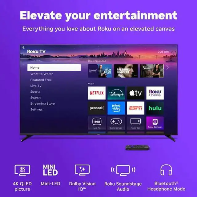 Alt view image 3 of 7 - Roku 55R8C5 55 inch Class Pro Series 4K QLED Mini-LED Smart TV