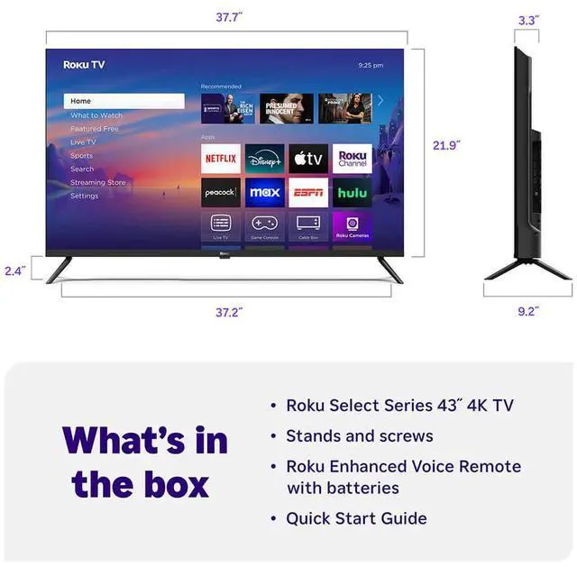 Alt view image 7 of 7 - Roku 43R4C5 43 inch Class Select Series 4K LED Smart TV