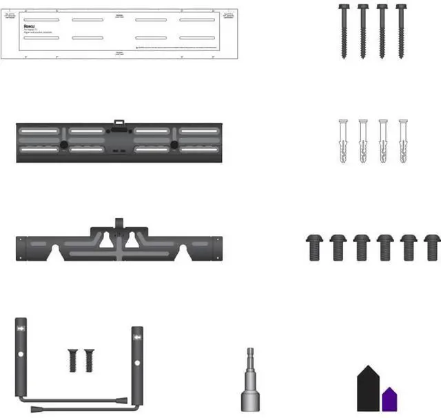 Alt view image 6 of 6 - Roku 65RWM 65 inch Wall Mount Kit for Pro Series TVs - Black