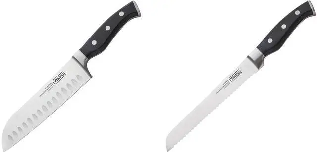 Alt view image 5 of 7 - Viking 15-Piece Stainless Cutlery Set with Acacia Wood Block - Black