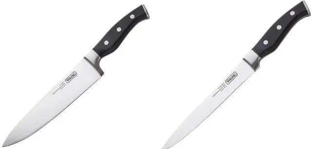 Alt view image 4 of 7 - Viking 15-Piece Stainless Cutlery Set with Acacia Wood Block - Black