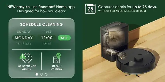 Alt view image 7 of 7 - iRobot ROOMBA105VMA Roomba 105 Combo Vacuum and Mop Robot with AutoEmpty Dock