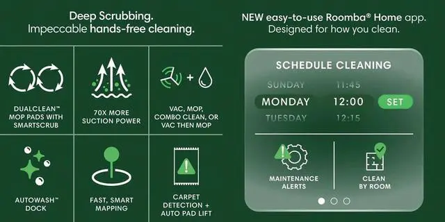 Alt view image 7 of 7 - iRobot ROOMBA405 Roomba Plus 405 Combo Robot Vacuum Plus Mop with AutoWash Dock - Black