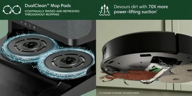 Alt view image 4 of 6 - iRobot ROOMBA505 Roomba Plus 505 Combo Robot Vacuum and Mop Plus AutoWash Dock - Black