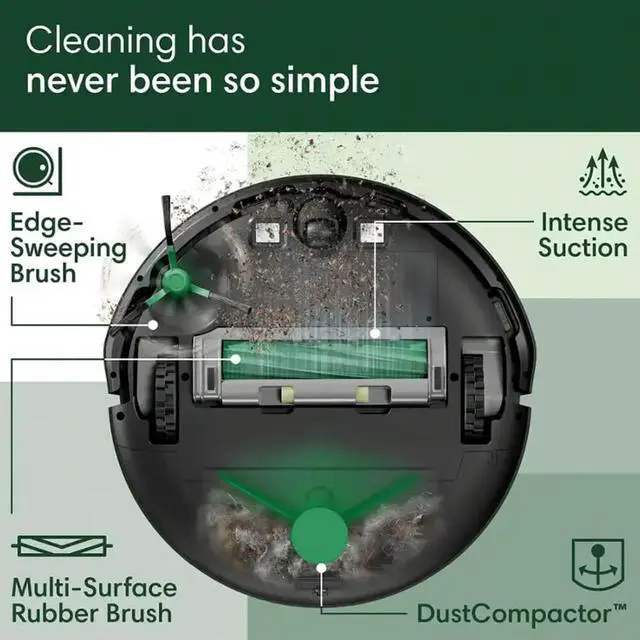 Alt view image 3 of 7 - iRobot ROOMBA205 Roomba 205 DustCompactor Robot Vacuum - Black