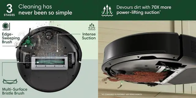 Alt view image 3 of 7 - iRobot ROOMBA105AUT Roomba 105 Vacuum with AutoEmpty Dock - Black