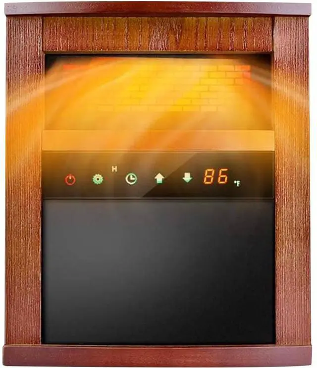 Main image of Trustech GD9315BCW4JA Small Room Infrared Electric Space Heater - Dark Walnut