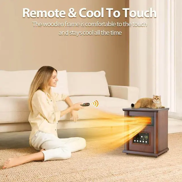 Alt view image 5 of 7 - Trustech GD9315BCWW3J Small Room Infrared Electric Space Heater - Cherry