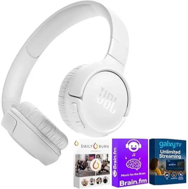 Main image of JBL T520BTWHKIT1  Tune 520BT Wireless On-Ear Headphones, Up to 57H Battery Life and Speed Charge, Lightweight, Comforta