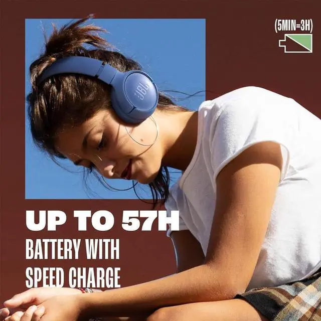Alt view image 4 of 7 - JBL T520BTPUKIT1  Tune 520BT Wireless On-Ear Headphones, Up to 57H Battery Life and Speed Charge, Lightweight, Comforta