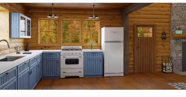 Alt view image 2 of 7 - UNIQUE UGP14CCRSMW 14 Cu. Ft. Classic Retro Marshmallow White Propane Top Freezer Refrigerator