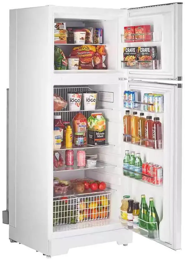 Alt view image 4 of 7 - UNIQUE UGP14CCRSMW 14 Cu. Ft. Classic Retro Marshmallow White Propane Top Freezer Refrigerator