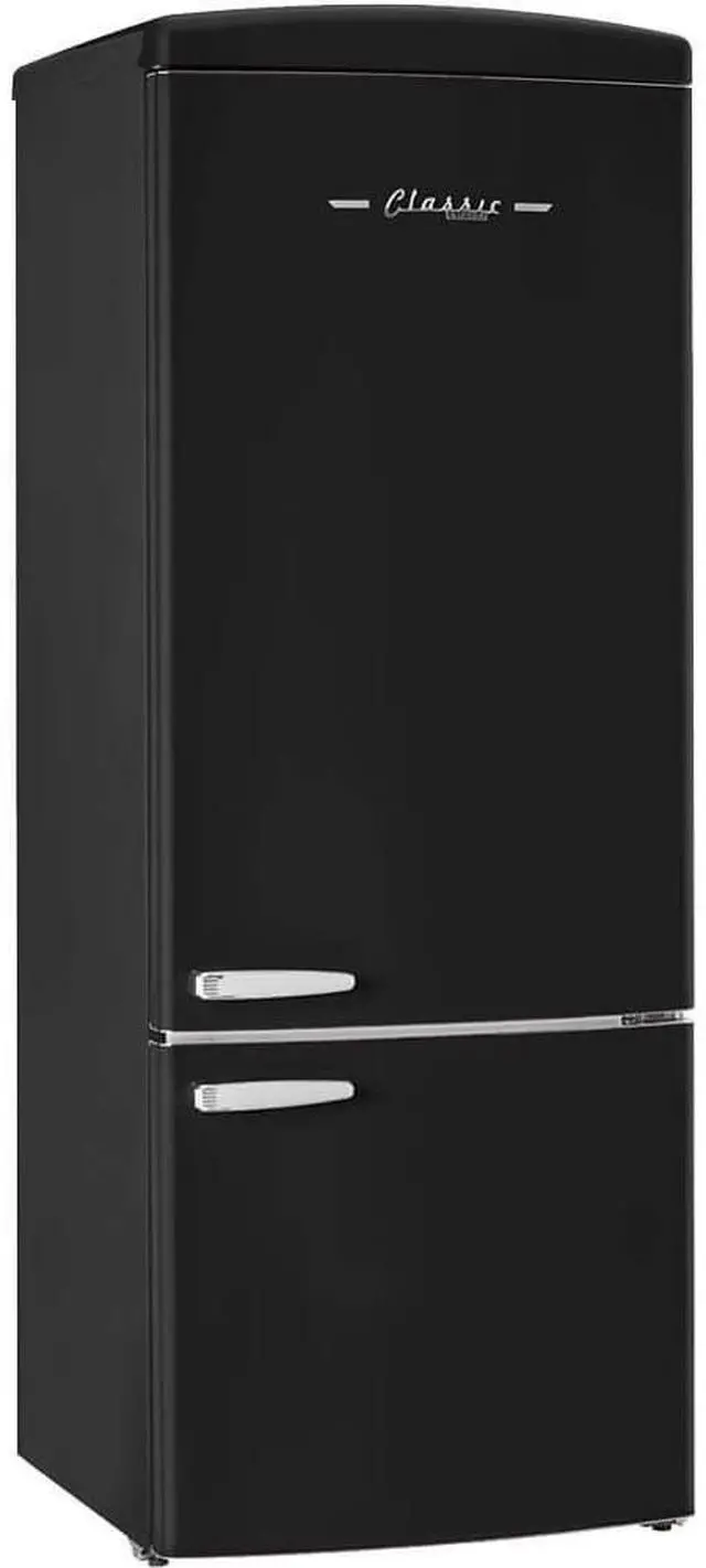 Main image of UNIQUE UNQ455LMBAC 17 Cu. Ft. Matte Black Classic Retro Counter-Depth Bottom Freezer Refrigerator