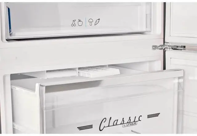 Alt view image 6 of 7 - UNIQUE UNQ455LMBAC 17 Cu. Ft. Matte Black Classic Retro Counter-Depth Bottom Freezer Refrigerator