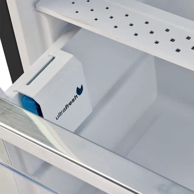 Alt view image 5 of 7 - UNIQUE UNQ310LBAC 11 Cu. Ft. Midnight Black Classic Retro Top Freezer Refrigerator