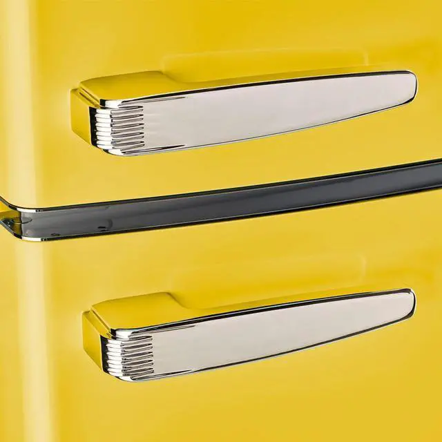 Alt view image 7 of 7 - UNIQUE UNQ310LYAC 11 Cu. Ft. Canary Yellow Classic Retro Top Freezer Refrigerator