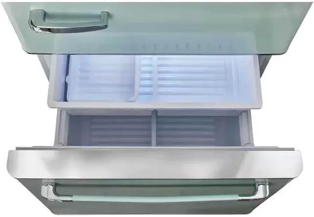 Alt view image 4 of 6 - UNIQUE UGP510LLGAC 17.7 Cu. Ft. Summer Mint Green Classic Retro Counter-Depth Bottom Freezer Refrigerator