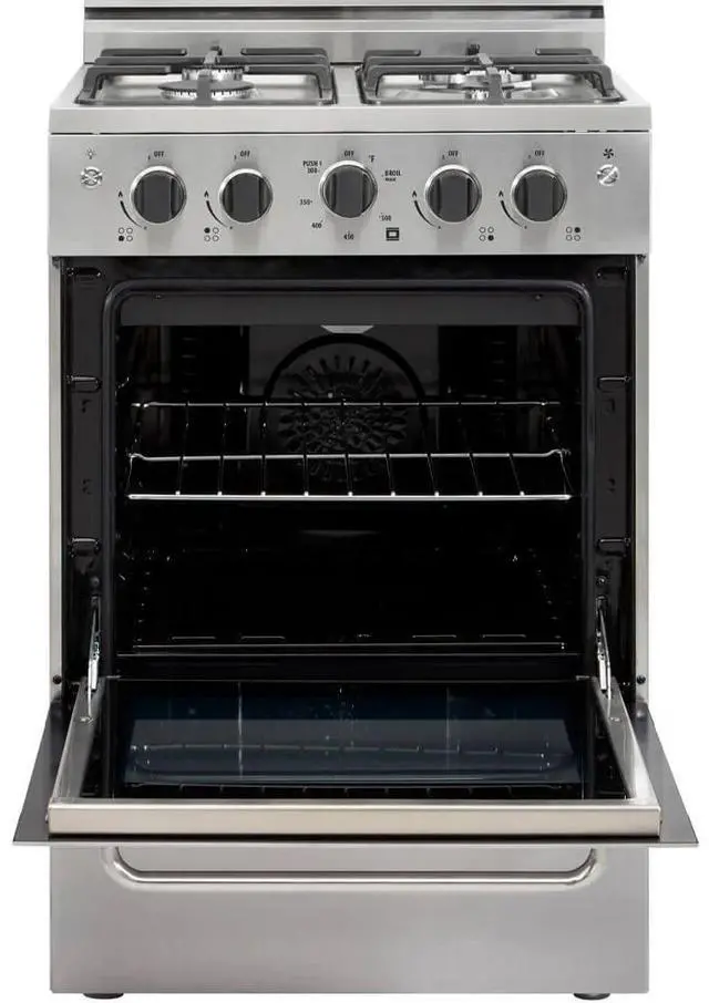 Alt view image 3 of 7 - UNIQUE UGP24VPC1SS 2.3 Cu. Ft. Stainless Steel Freestanding Prestige Gas Range
