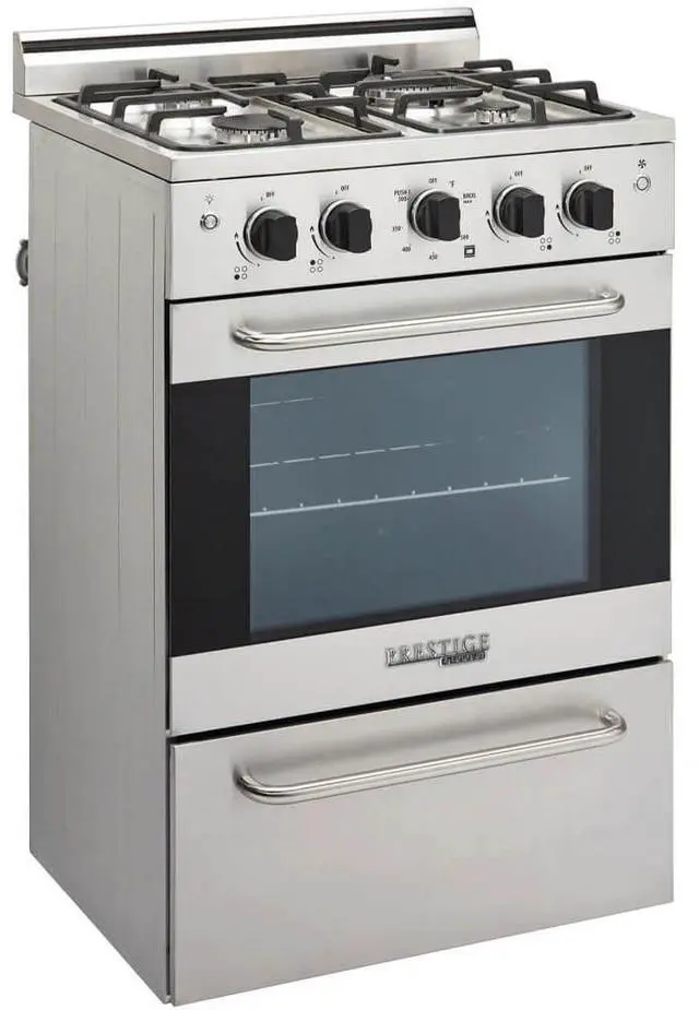 Alt view image 2 of 7 - UNIQUE UGP24VPC1SS 2.3 Cu. Ft. Stainless Steel Freestanding Prestige Gas Range