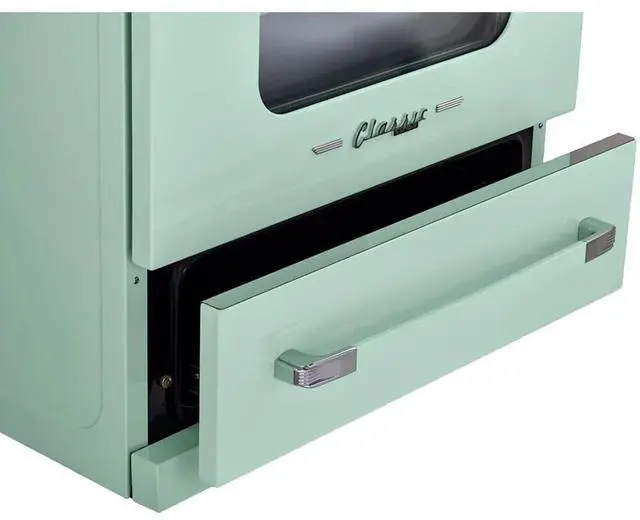 Alt view image 5 of 7 - UNIQUE UNQ30CRICLG 3.9 Cu. Ft. Summer Mint Green Freestanding Classic Retro Induction Range