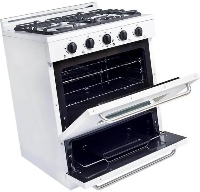 Alt view image 3 of 6 - UNIQUE UGP30GOF1W 3.9 Cu. Ft. White Freestanding Propane Range