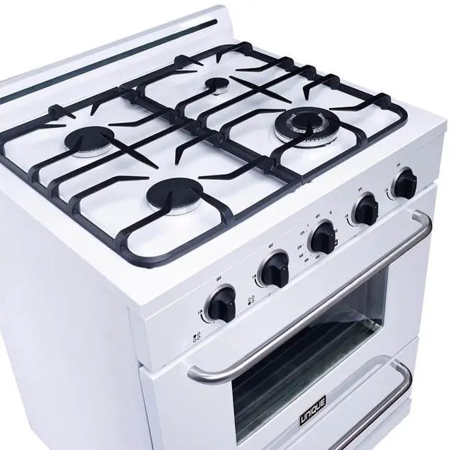 Alt view image 4 of 6 - UNIQUE UGP30GOF1W 3.9 Cu. Ft. White Freestanding Propane Range