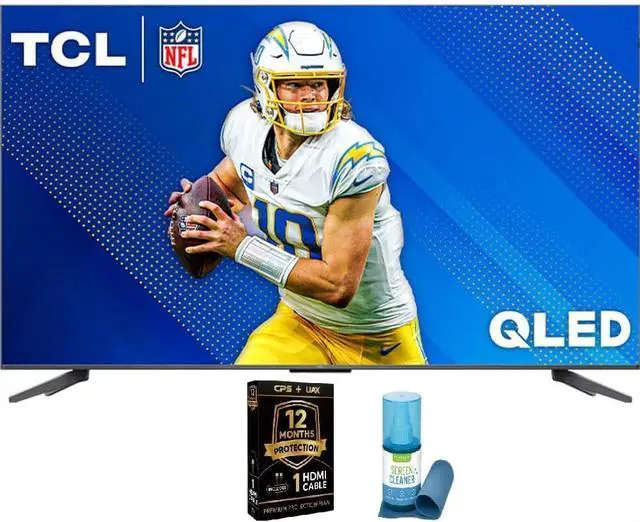 Main image of TCL 65" Q Class QLED 4K UHD HDR Smart Google TV Wi-Fi 5, 60Hz, Dolby Vision, Alexa & Google Assistant, 3 HDMI Bundle with Surface Cleaner + CPS 12-Month Protection Plan