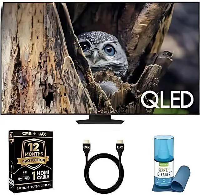 Main image of Samsung 75" QLED Q80D 4K UHD Smart TV (QN75Q80D)  HDR10+, Quantum HDR, 120Hz, NQ4 AI Gen2 Processor, Titan Black  Bundle with UAX HDMI Cable, Screen Cleaner & 12-Mo CPS Protection