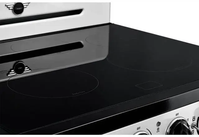 Alt view image 4 of 7 - UNIQUE UNQ30CRICW 3.9 Cu. Ft. Marshmallow White Freestanding Classic Retro Induction Range