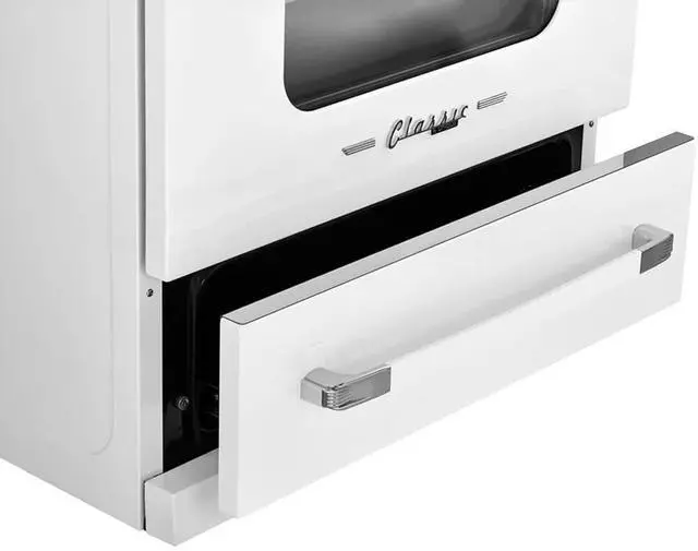 Alt view image 6 of 7 - UNIQUE UNQ30CRICW 3.9 Cu. Ft. Marshmallow White Freestanding Classic Retro Induction Range