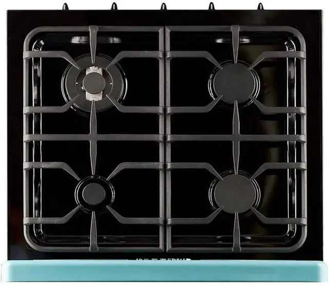Alt view image 3 of 7 - UNIQUE UGP30CRT 3.9 Cu. Ft. Ocean Mist Turquoise Freestanding Classic Retro Convection Gas Range
