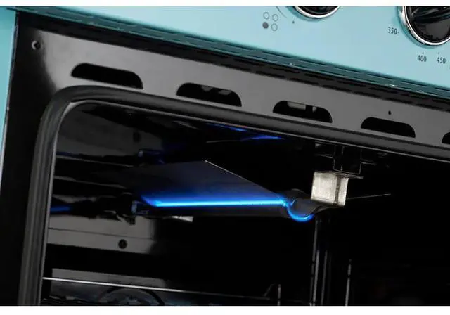 Alt view image 6 of 7 - UNIQUE UGP30CRT 3.9 Cu. Ft. Ocean Mist Turquoise Freestanding Classic Retro Convection Gas Range