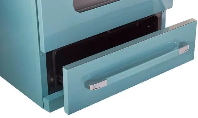 Alt view image 7 of 7 - UNIQUE UGP30CRT 3.9 Cu. Ft. Ocean Mist Turquoise Freestanding Classic Retro Convection Gas Range