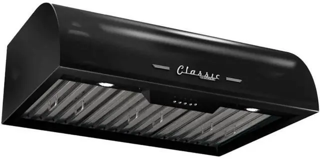 Alt view image 3 of 5 - UNIQUE UGP30CRRHB 30 inch Midnight Black Classic Retro Under Cabinet Range Hood