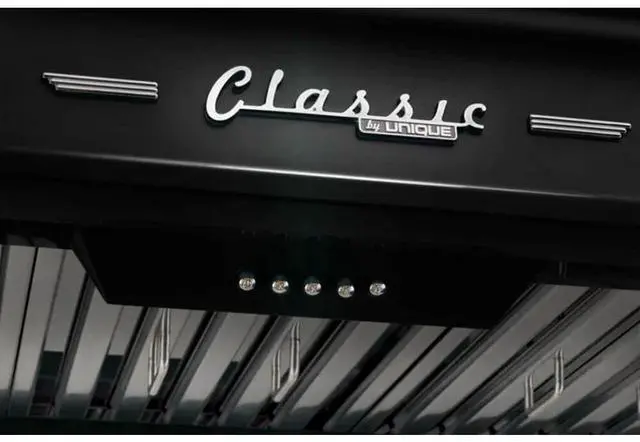 Alt view image 2 of 5 - UNIQUE UGP30CRRHB 30 inch Midnight Black Classic Retro Under Cabinet Range Hood