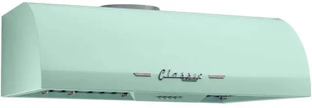 Alt view image 3 of 4 - UNIQUE UGP30CRRHLG 30 inch Summer Mint Green Classic Retro Under Cabinet Range Hood