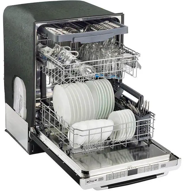 Alt view image 3 of 7 - UNIQUE UGP24CRDWB 45 dBA Midnight Black Classic Retro Top Control Built-In Dishwasher
