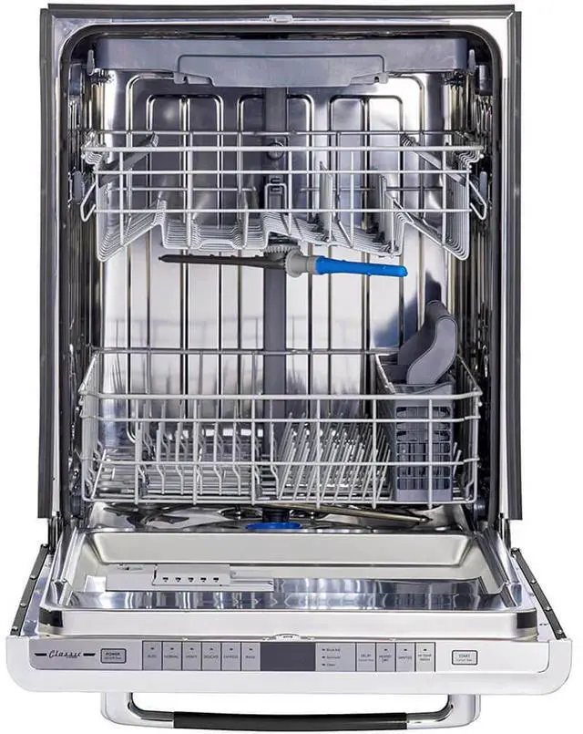 Alt view image 2 of 7 - UNIQUE UGP24CRDWB 45 dBA Midnight Black Classic Retro Top Control Built-In Dishwasher