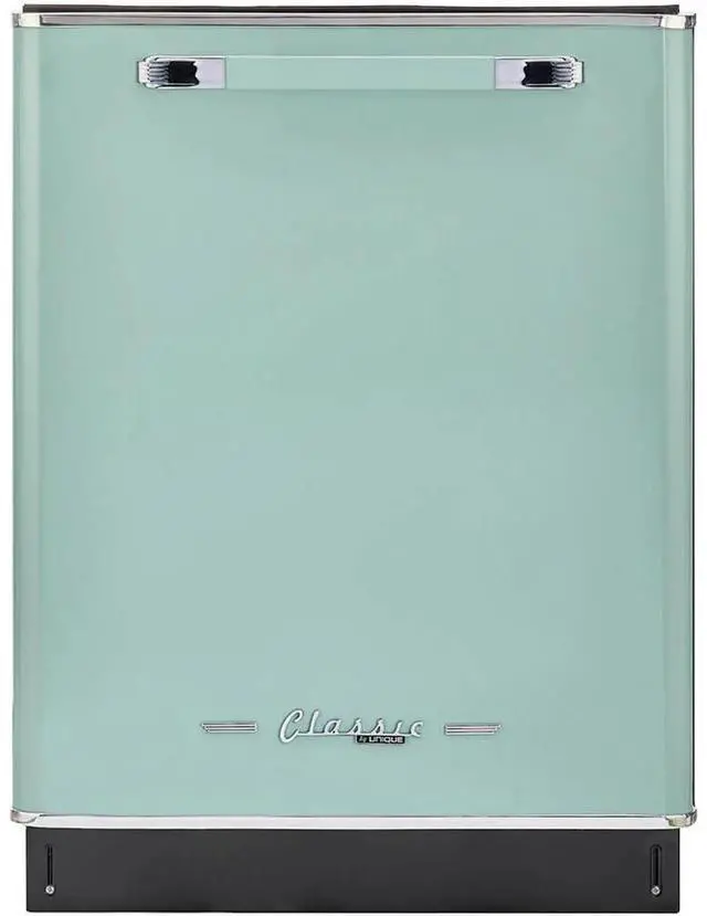 Main image of UNIQUE UGP24CRDWLG 45 dBA Summer Mint Green Classic Retro Top Control Built-In Dishwasher
