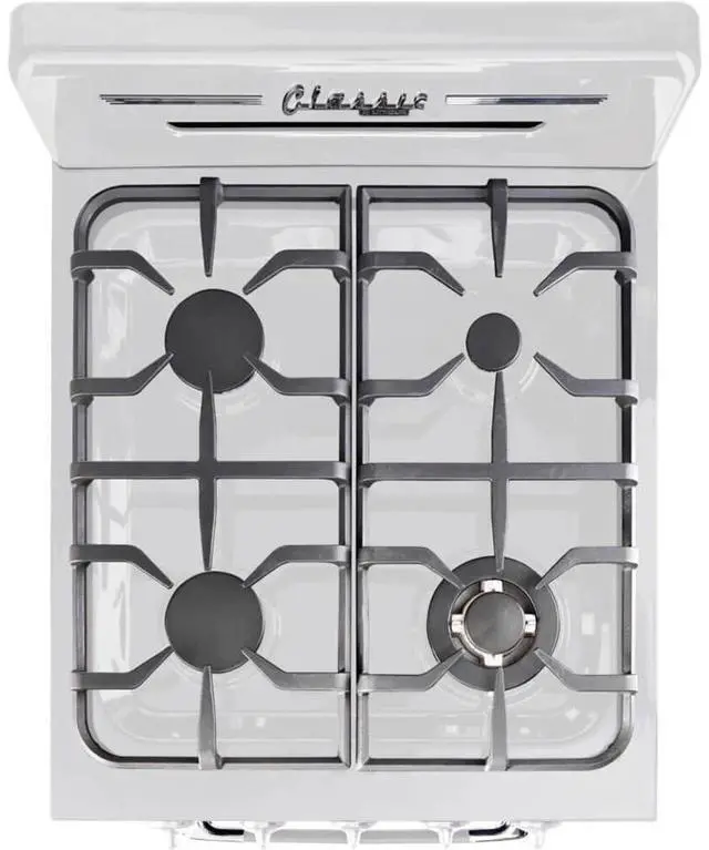 Alt view image 3 of 7 - UNIQUE UGP24CROF1W 2.3 Cu. Ft. Marshmallow White Retro Freestanding Propane Range