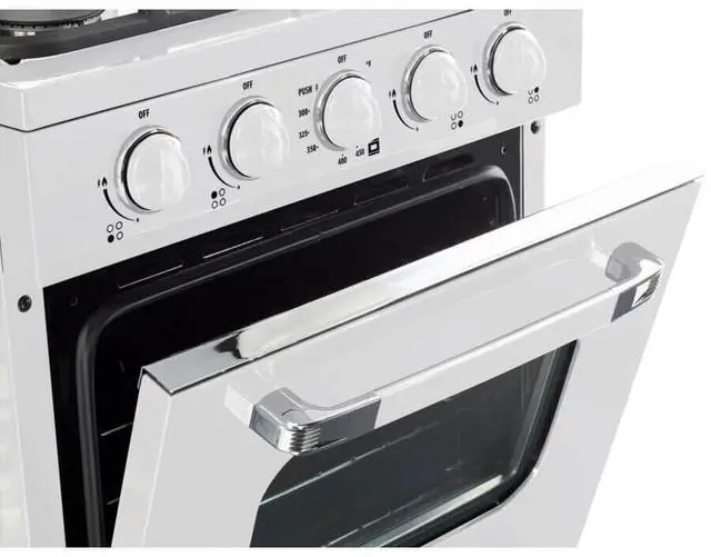 Alt view image 5 of 7 - UNIQUE UGP24CROF1W 2.3 Cu. Ft. Marshmallow White Retro Freestanding Propane Range